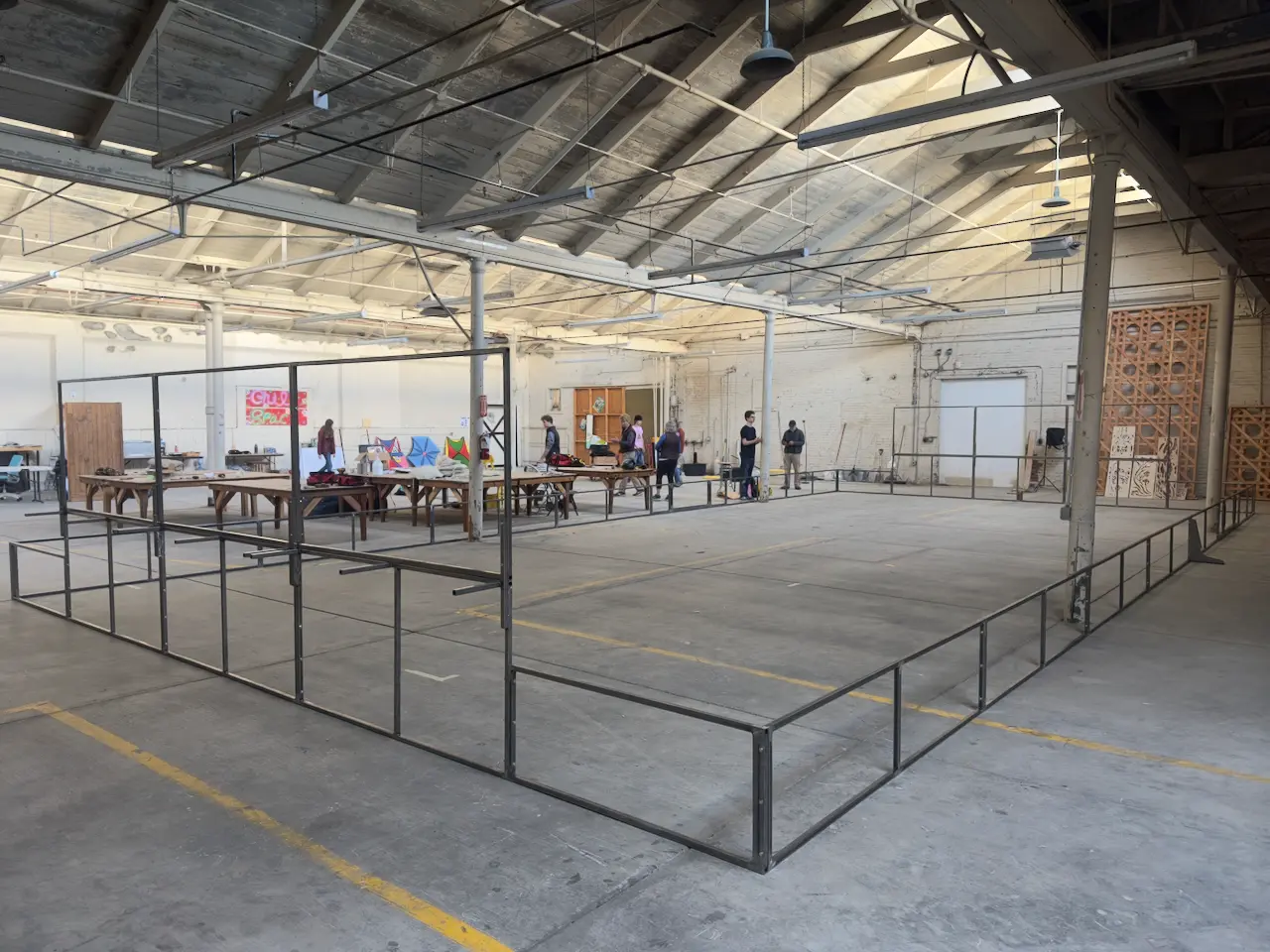 doors setup with clamps to be welded
