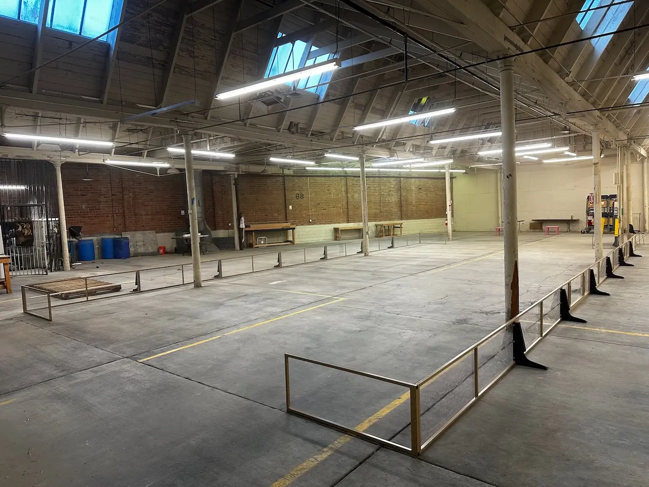 assembled wall sections laid out in final space
