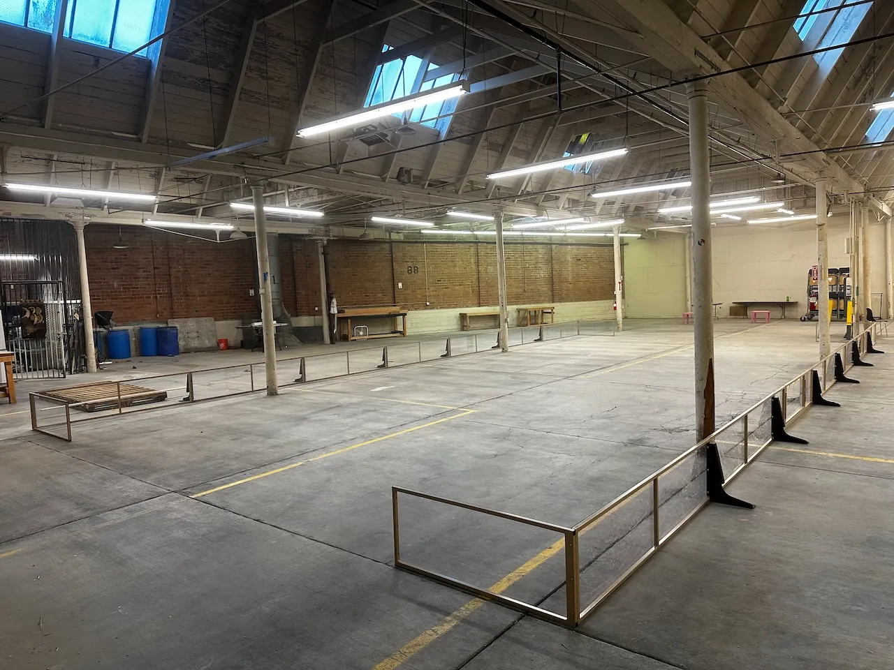 assembled wall sections laid out in final space